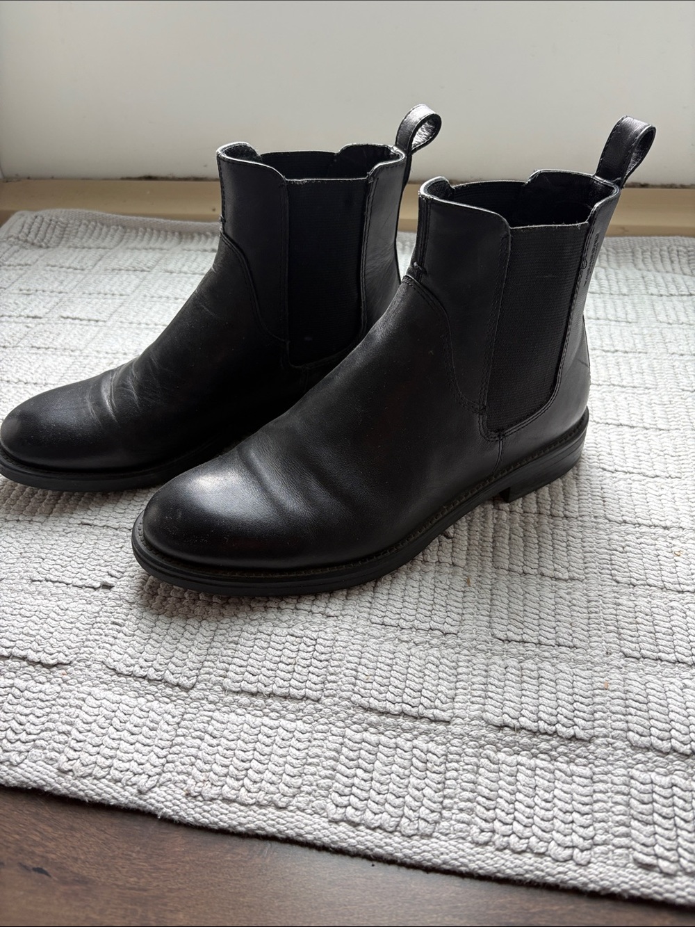 Classic Black Chelsea Boots - women Leather Slip-On
